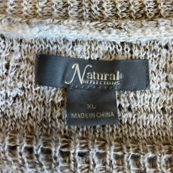 Natural Reflections Cardigan Women's Size XL Beige Neutral Fringe Boho Coastal - Picture 10 of 12